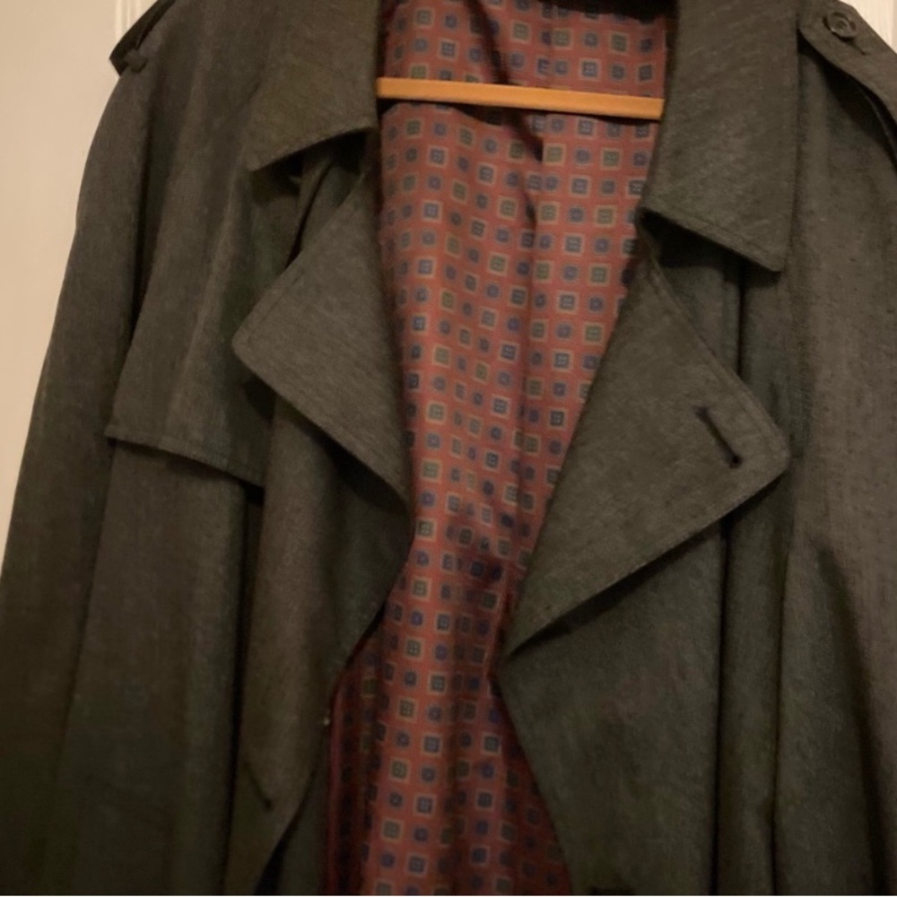 Men’s Long Fog Trench Coat Charcoal Grey